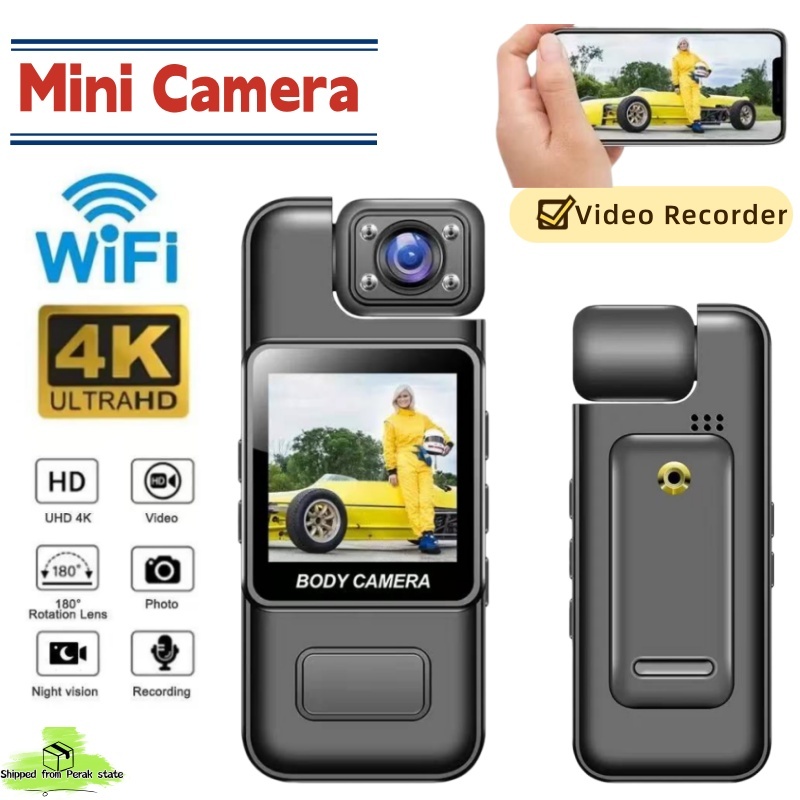 4K WiFi Mini Body Camera Portable Digital Video Recorder Infrared Night ...