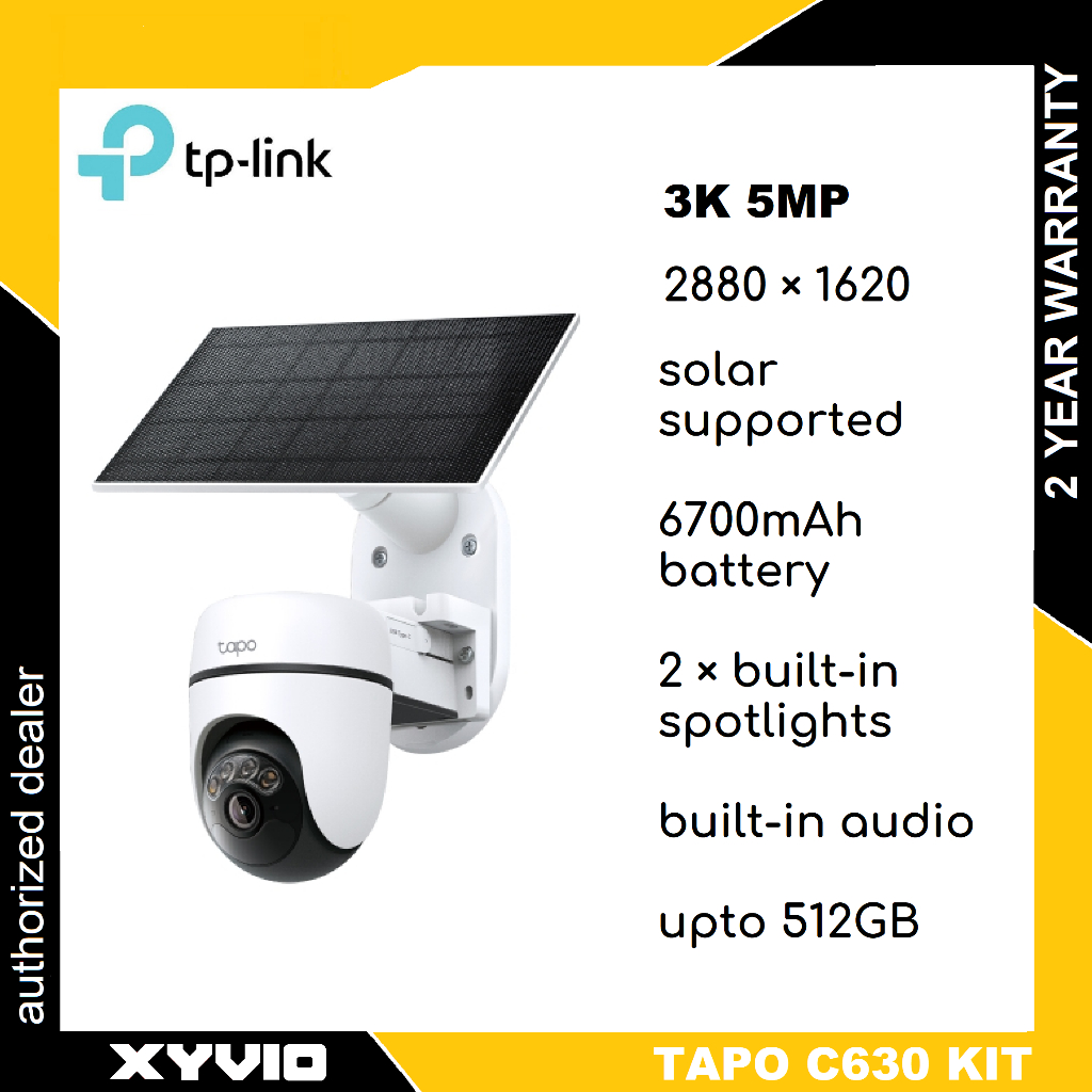 TP-LINK Tapo C630 KIT Solar-Powered Pan/Tilt Security Camera Kit ...