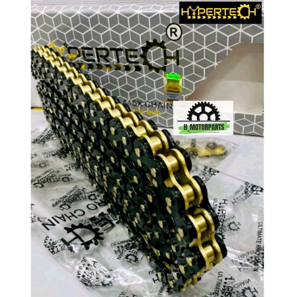 HYPERTECH PRO CHAIN ORING BLACK GOLD HEAVY DUTY RANTAI 132L 140L 415 ...