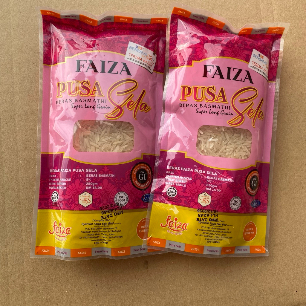 SET READYSTOCK BERAS FAIZA PUSA SELLA LONG GRAIN 250G 10PACKT | Shopee ...
