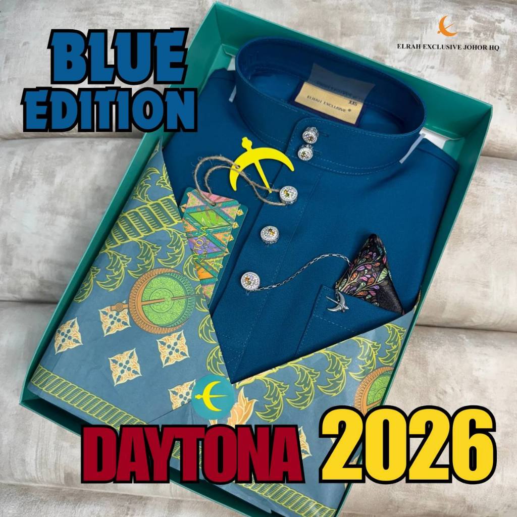 NEW 2026 BAJU MELAYU ELRAH EXCLUSIVE DAYTONA SLIMFIT (BLUE EDITION ...