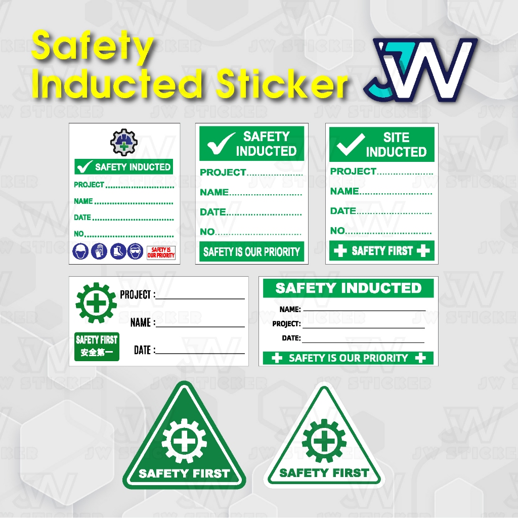 Safety Inducted I Safety First I Safety Helmet Sticker | Shopee Malaysia