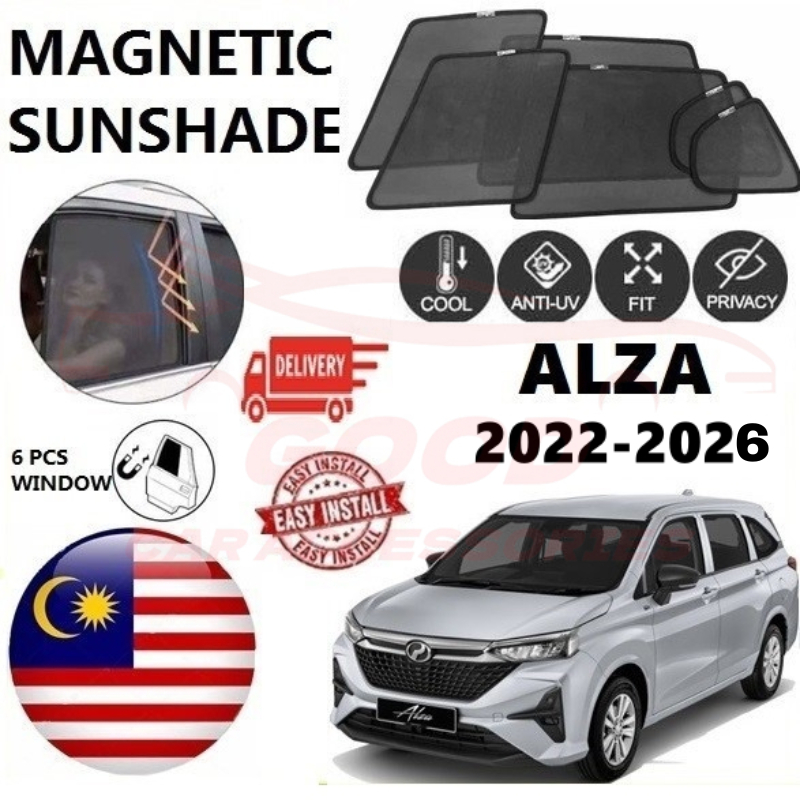 Perodua Alza 2022-2026 Epic Magnetic Sunshade (6pcs) Accessories ...