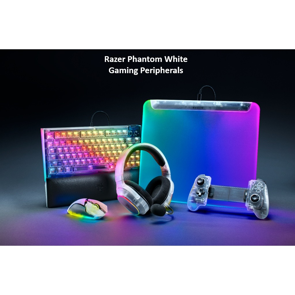 Razer Phantom White Collection-Razer Baslisk V3 Pro/ Barracuda X Chroma ...