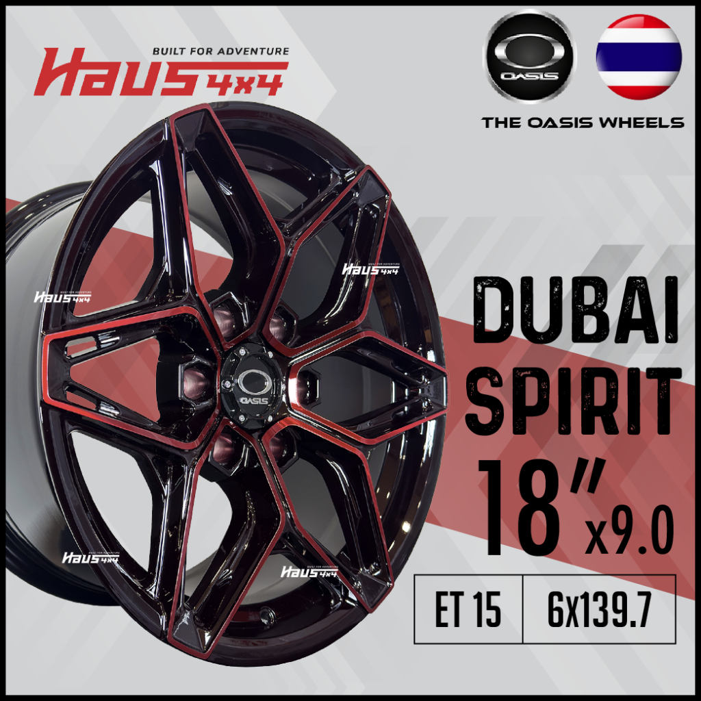 [1 PCS] Oasis Wheel 18 Inch Dubai Spirit Red Ranger Triton Hilux Dmax ...