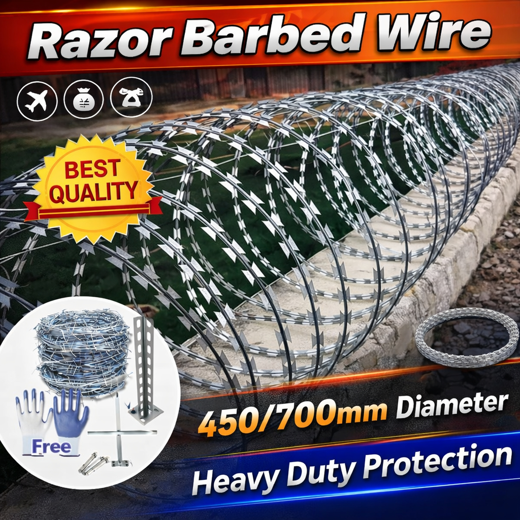 Razor Barbed Wire 10、15mm Razor Wire Penjara Galvanized Razor Jenis ...