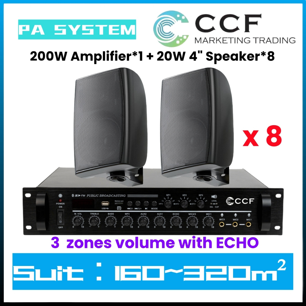 CCF 2/3/5 Zone PA System Set with 4 inch Wall Speakers original image 14