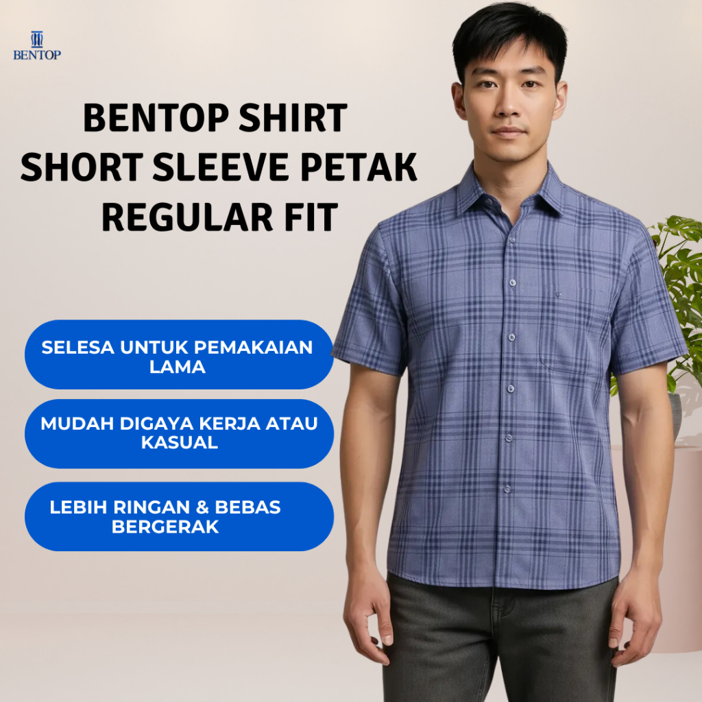 BENTOP Shirt Short Sleeve Regular Fit - S-3XL | Shopee Malaysia