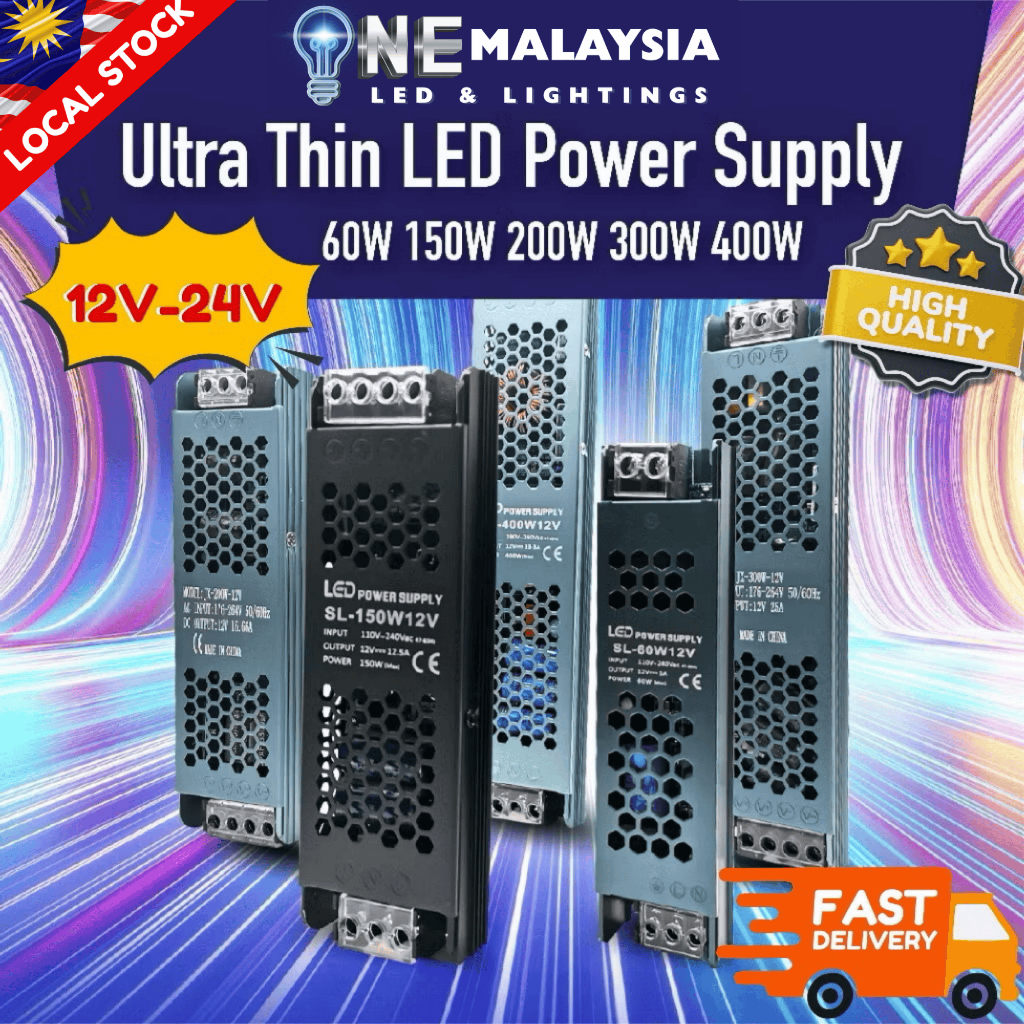 JX LED Strip Light Power Supply 60W 150W 200W 300W 400W12V/24V LED ...