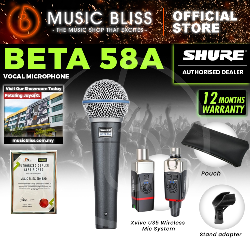 Shure BETA 58A Supercardioid Dynamic Vocal Microphone (BETA-58A ...
