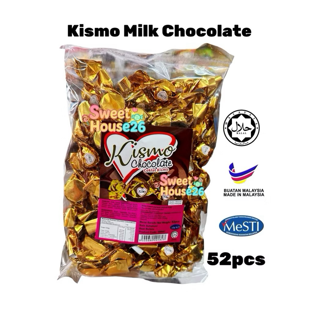 Kismo Milk Chocolate Coklat Golden Kismo 52pcs Halal | Shopee Malaysia