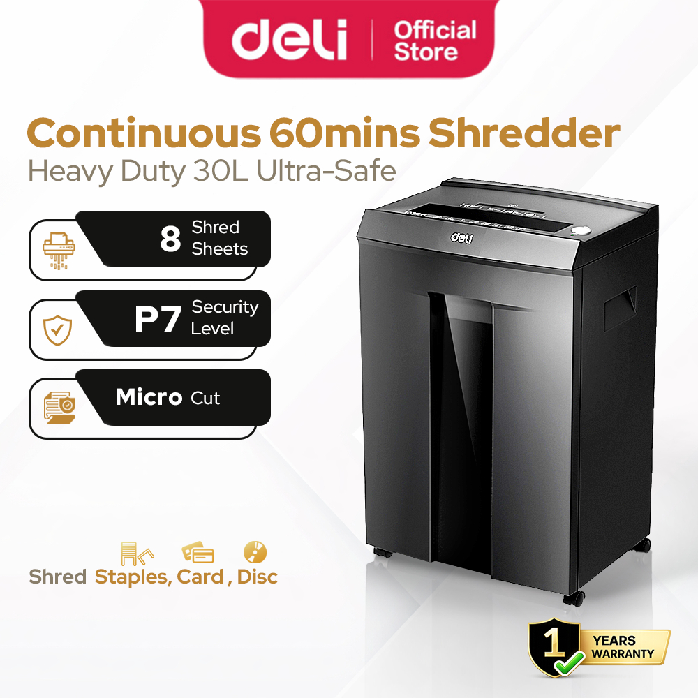Deli Heavy Duty Paper Shredder 30L Cutter Machine Mesin Kertas Hancur ...