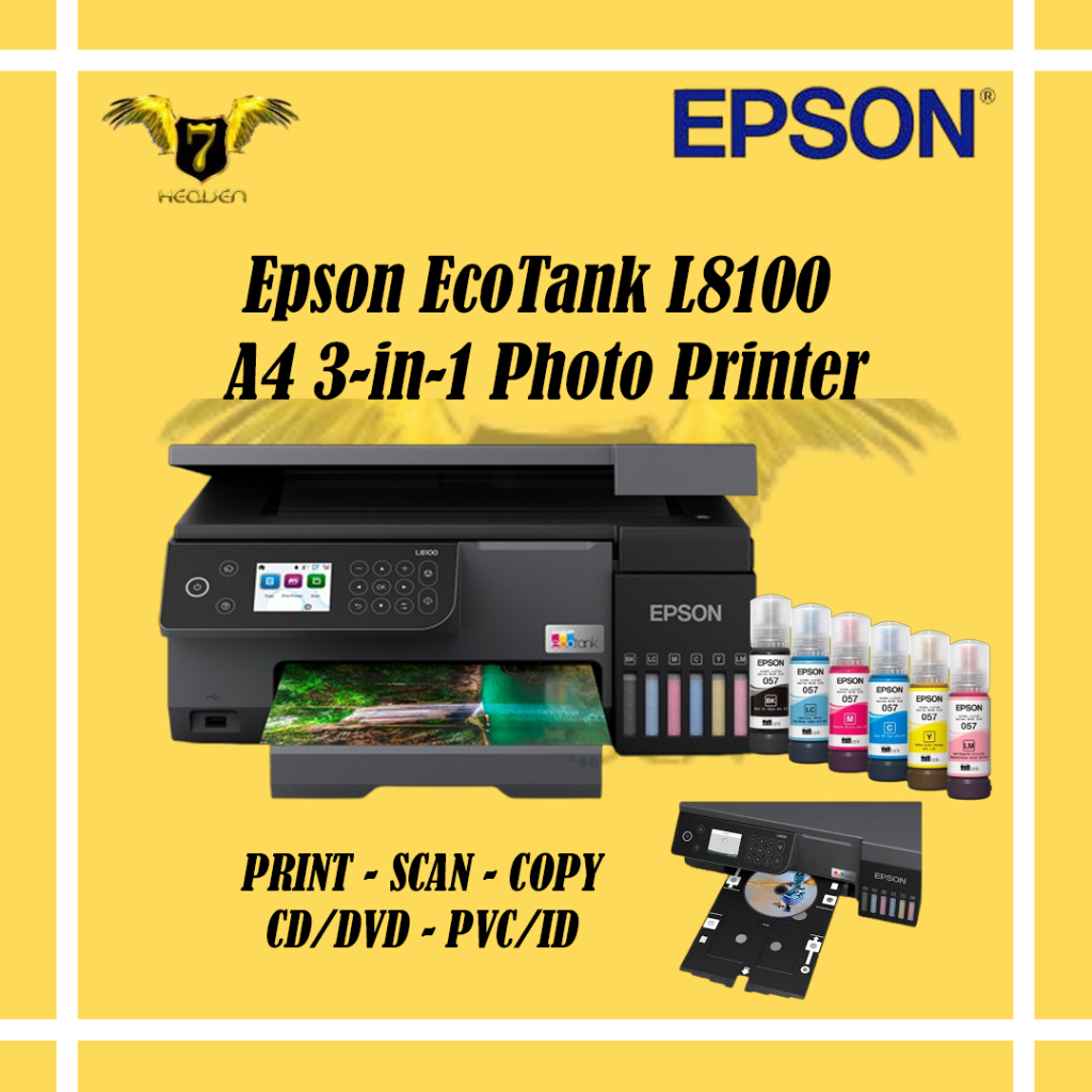EPSON ECOTANK L8100 INK TANK PRINTER UP TO A4 6 COLOURS (WIFI,BORDELESS ...