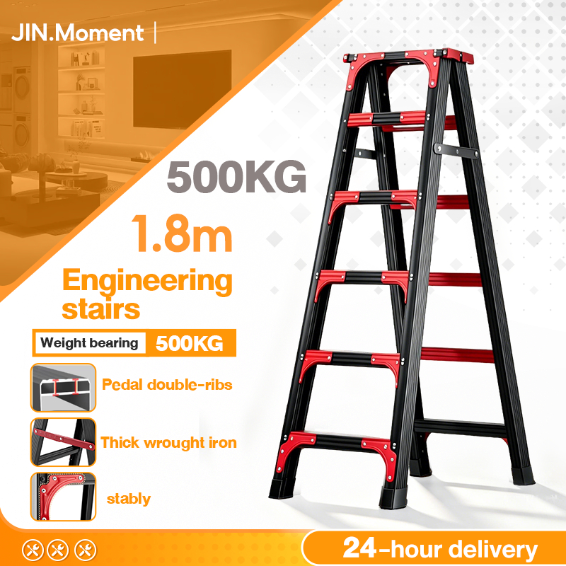 Tangga Lipat 500KG Ladder Foldable Aluminum Load 6Step Double Sided 4-7 ...