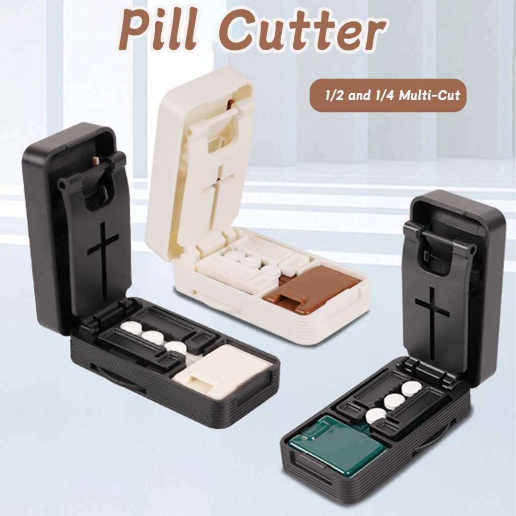 Portable Pill Cutter|Pill Cutter Splitter |1/2 And 1/4 Multi-Cut Design ...