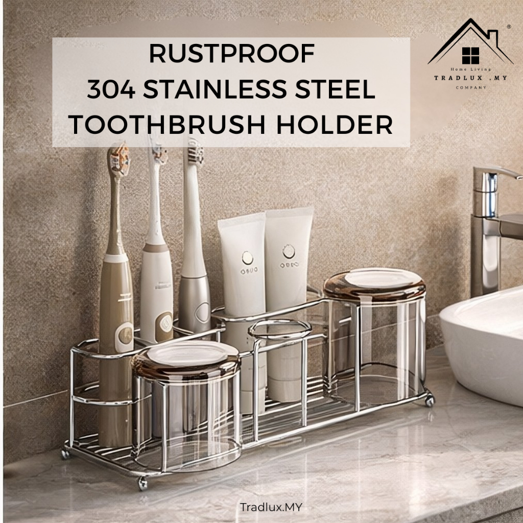Tradlux Toothpaste Holder Toothbrush Holder RAck Bathroom Stainless ...