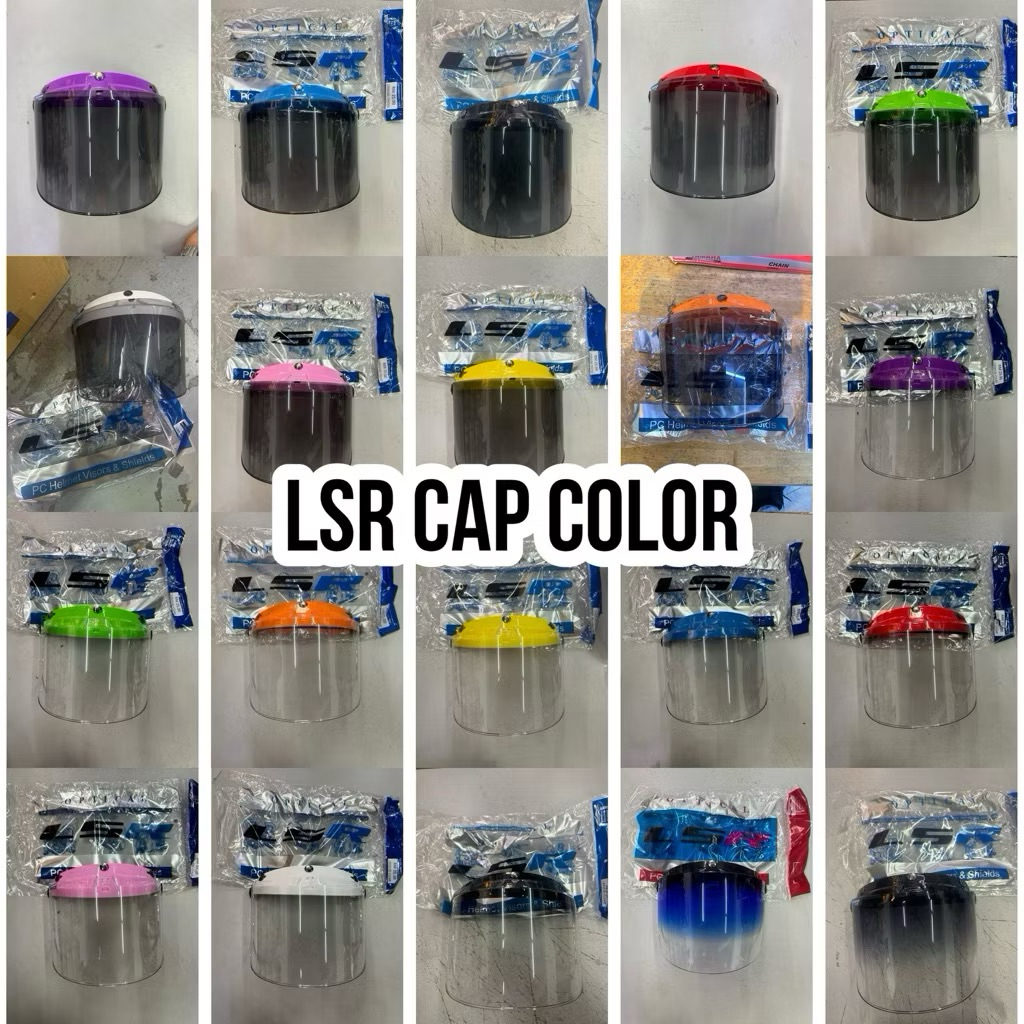 100% ORIGINAL LSR VISOR 3 BUTTON CAP COLOUR CLEAR/SMOKE VISOR TOPI MS88 ...