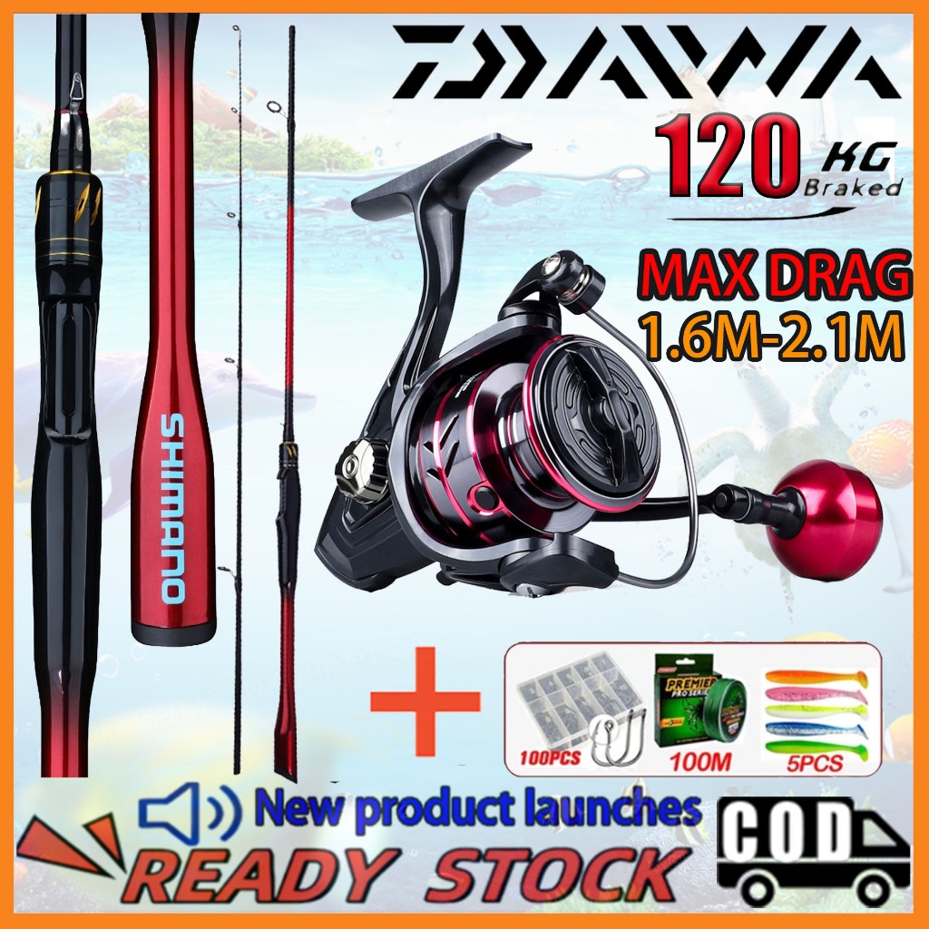 NEW Fishing Rod Set Joran Pancing Carbon Portable Spinning Rod Reel ...