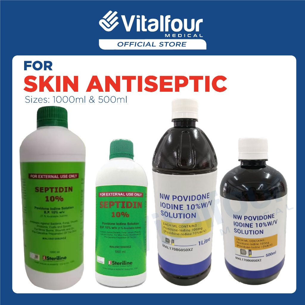 Steriline Septidin / NW 10% Povidone Iodine Solution (1000ml/500ml ...
