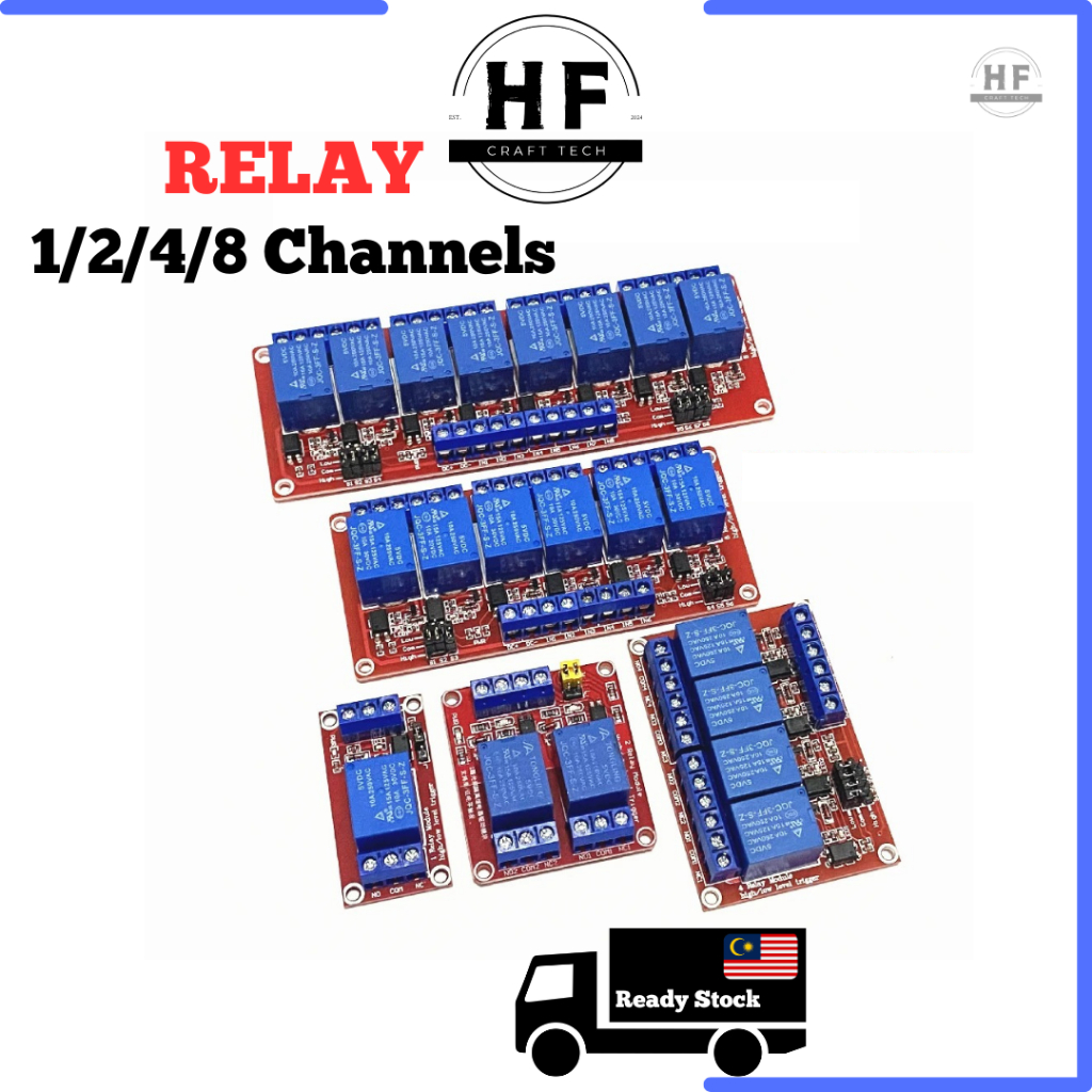 5V 12V 24V Relay Module - 1/2/4/8 Channel Optoisolator Isolated Trigger ...