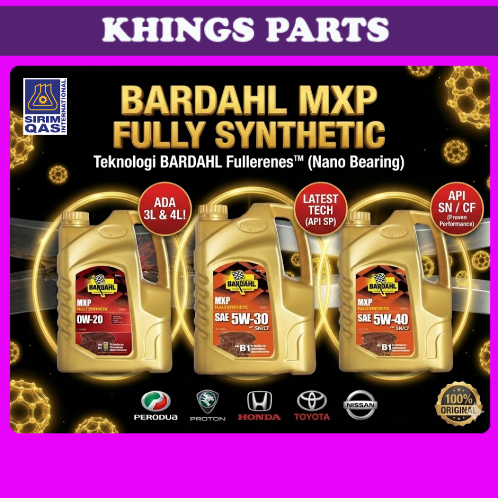 BARDAHL MXP Fully Synthetic Car Engine Oil Minyak Hitam Kereta 0W20 ...