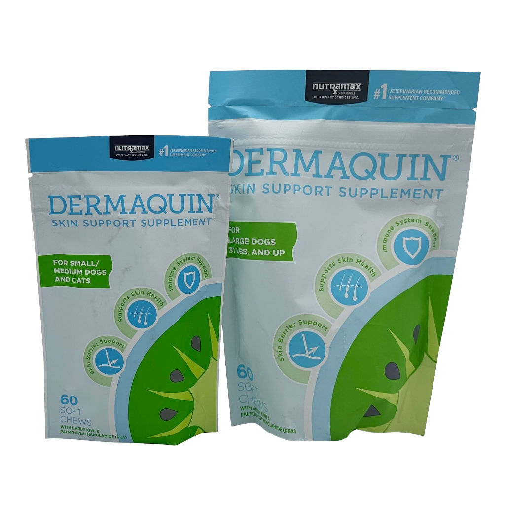 Nutramax Dermaquin Skin Support for Dogs & Cats Complete Management of ...