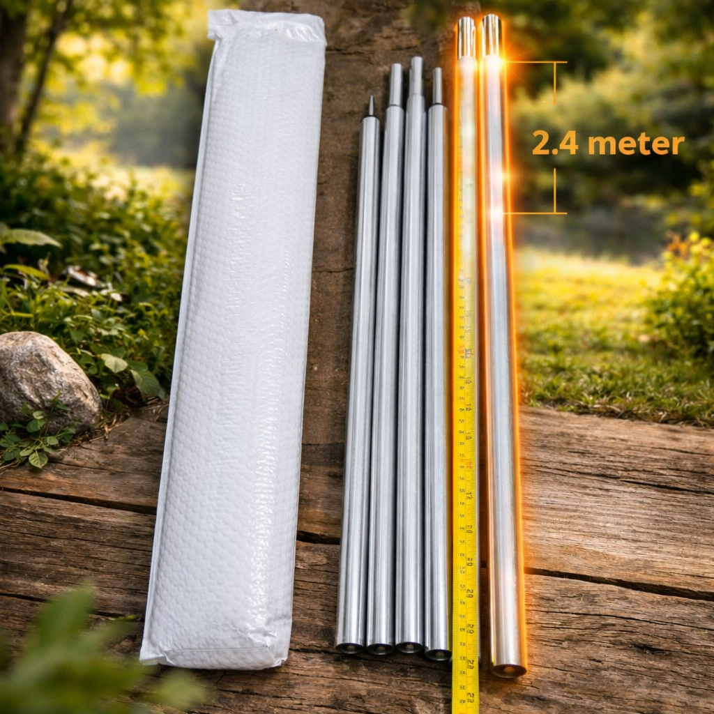 EcoSport 2.4M Camping Tarp Pole Aluminium Heavy Duty Foldable Tent ...