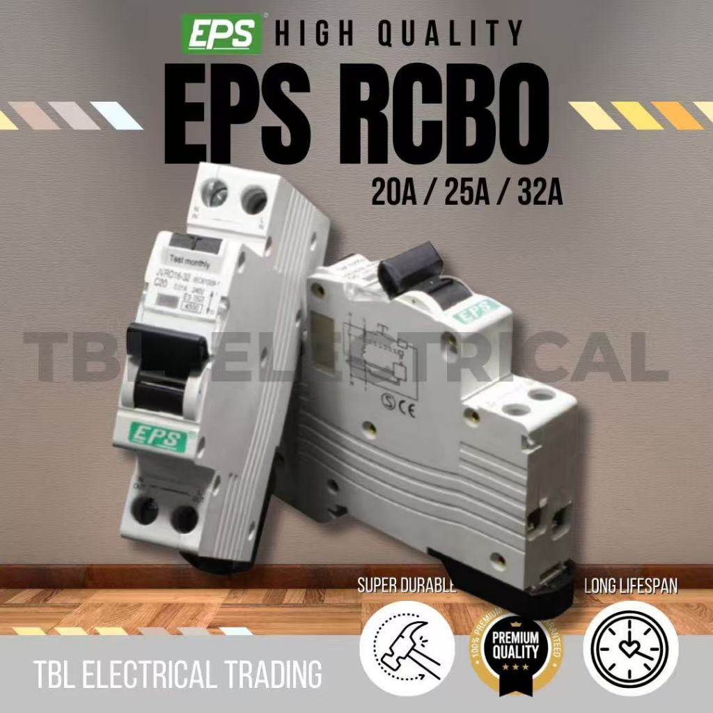 EPS RCBO 16A 20A 25A 32A 2P 10mA 6kA RCBO Type AC | Shopee Malaysia