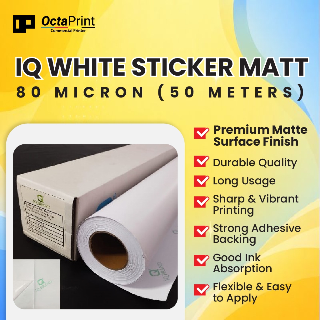 [Ready Stock] IQ White Sticker Matt 80 Micron (50 meters) | Shopee Malaysia