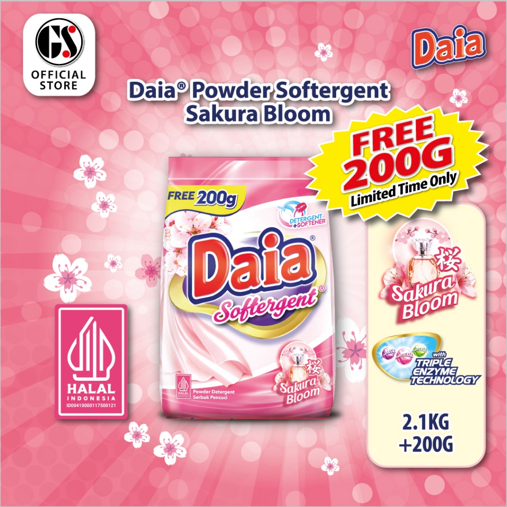 DAIA Powder Detergent Sakura Softergent 2.1KG + 200G | Shopee Malaysia