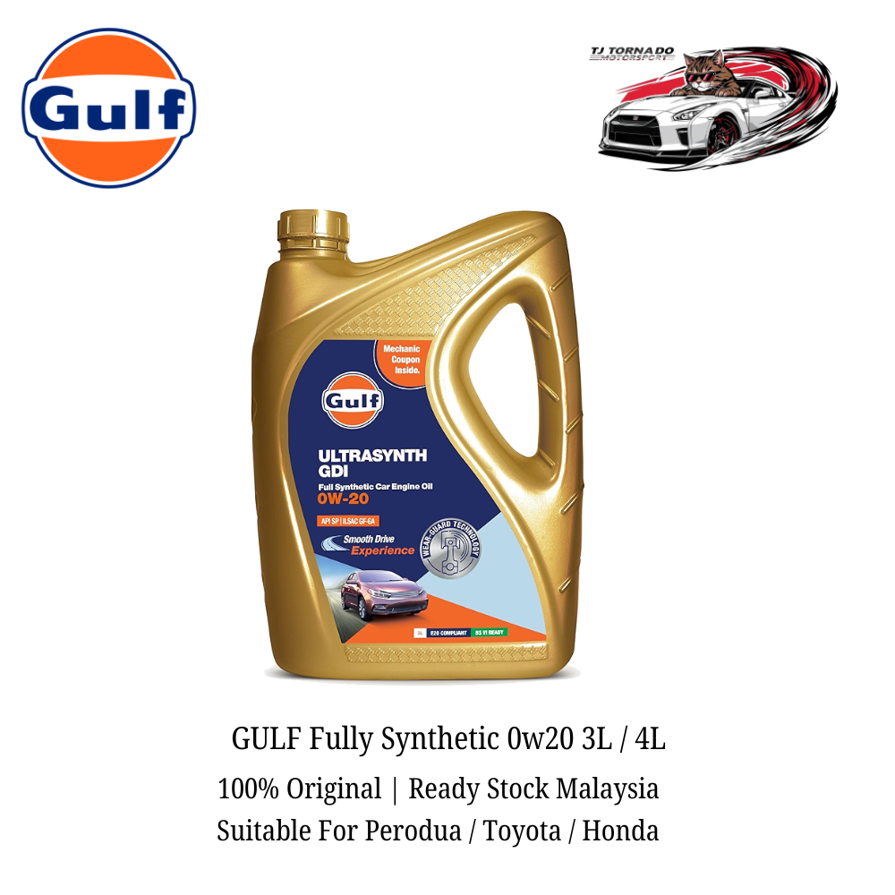 Gulf 0W20 Fully Synthetic Engine Oil For Toyota Perodua Hybrid Axia ...