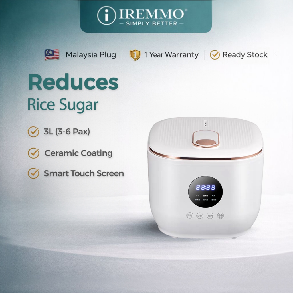 IREMMO Low Sugar Rice Cooker Ceramic Non-Stick Pot SS304 Desugar Tray ...