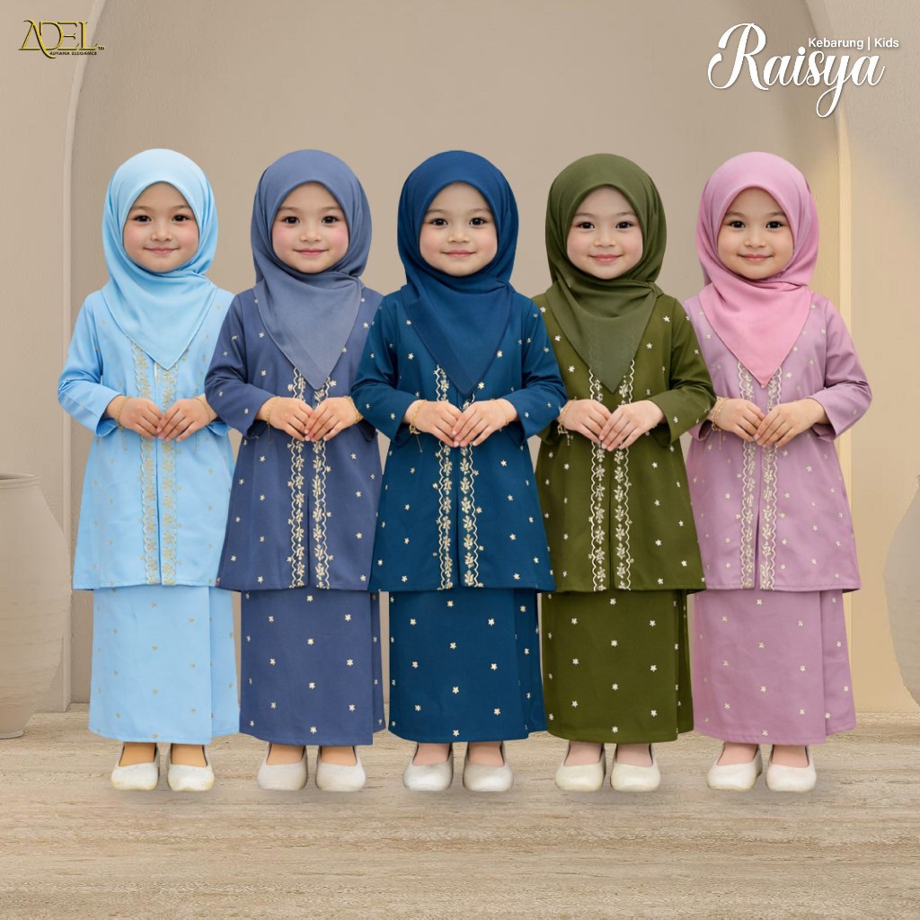 RAYA 2026 | ADEL Baju Kebarung Raisya TR Cotton Moden Set Kids | Shopee ...