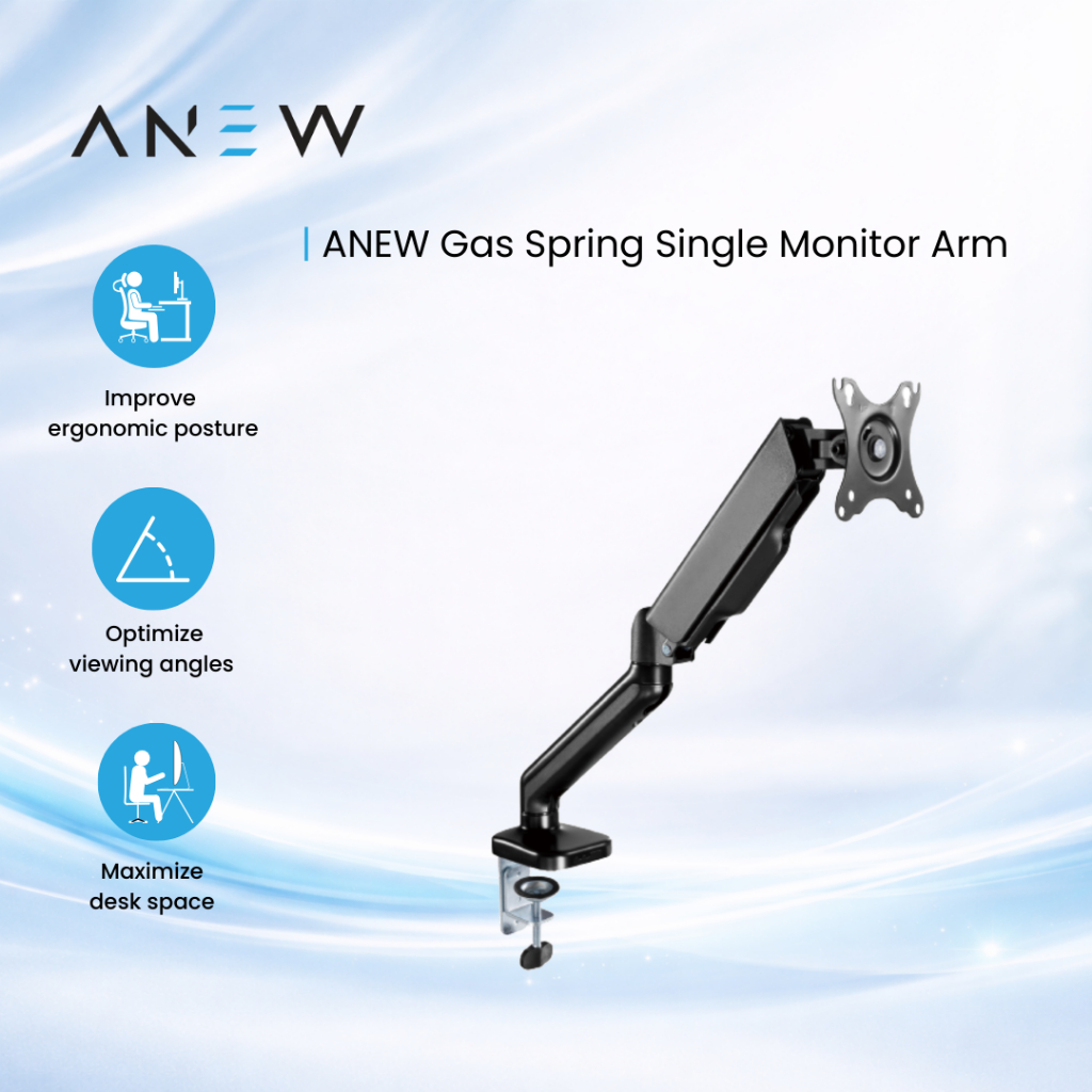 ANEW Gas Spring Single Monitor Arm Adjustable Monitor Stand for PC ...