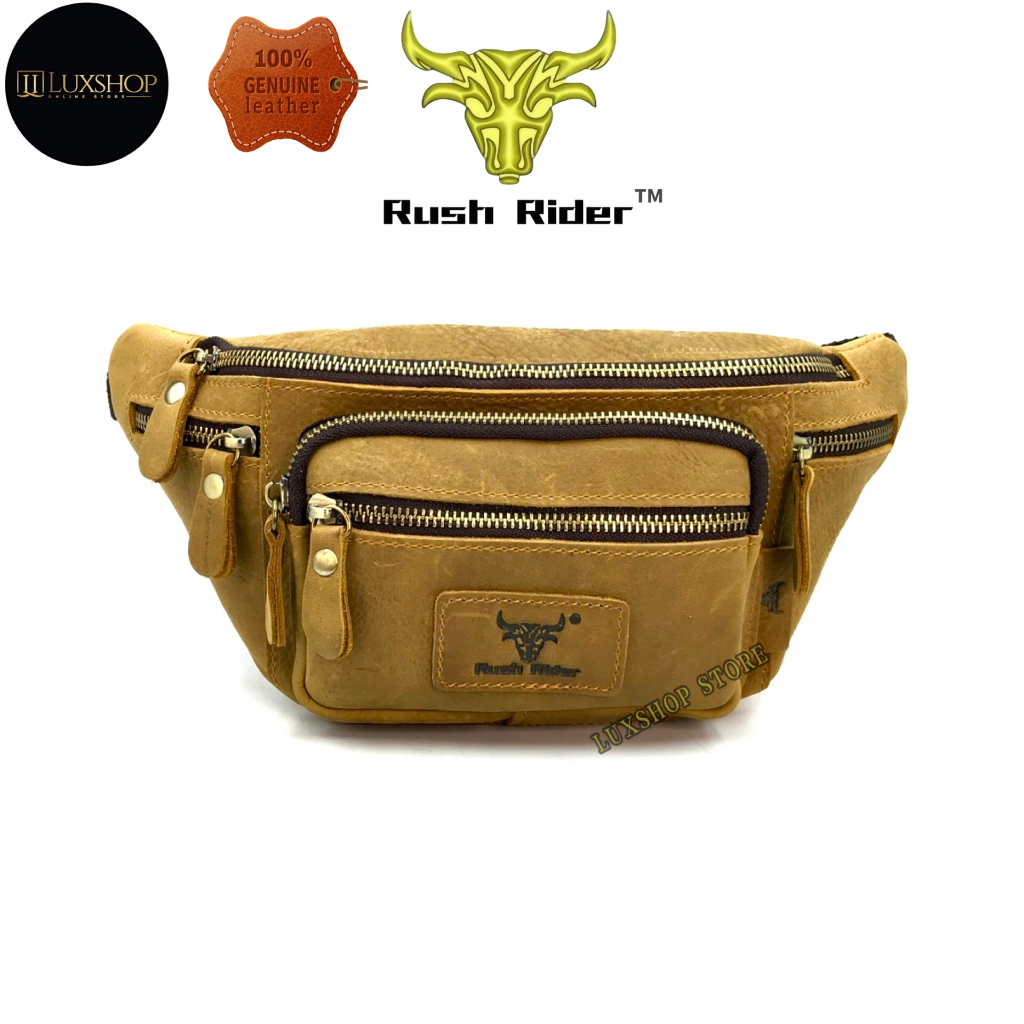 Jeep Rush Rider Genuine Leather Waist Bag Travel Casual Pouch Bag Chest ...