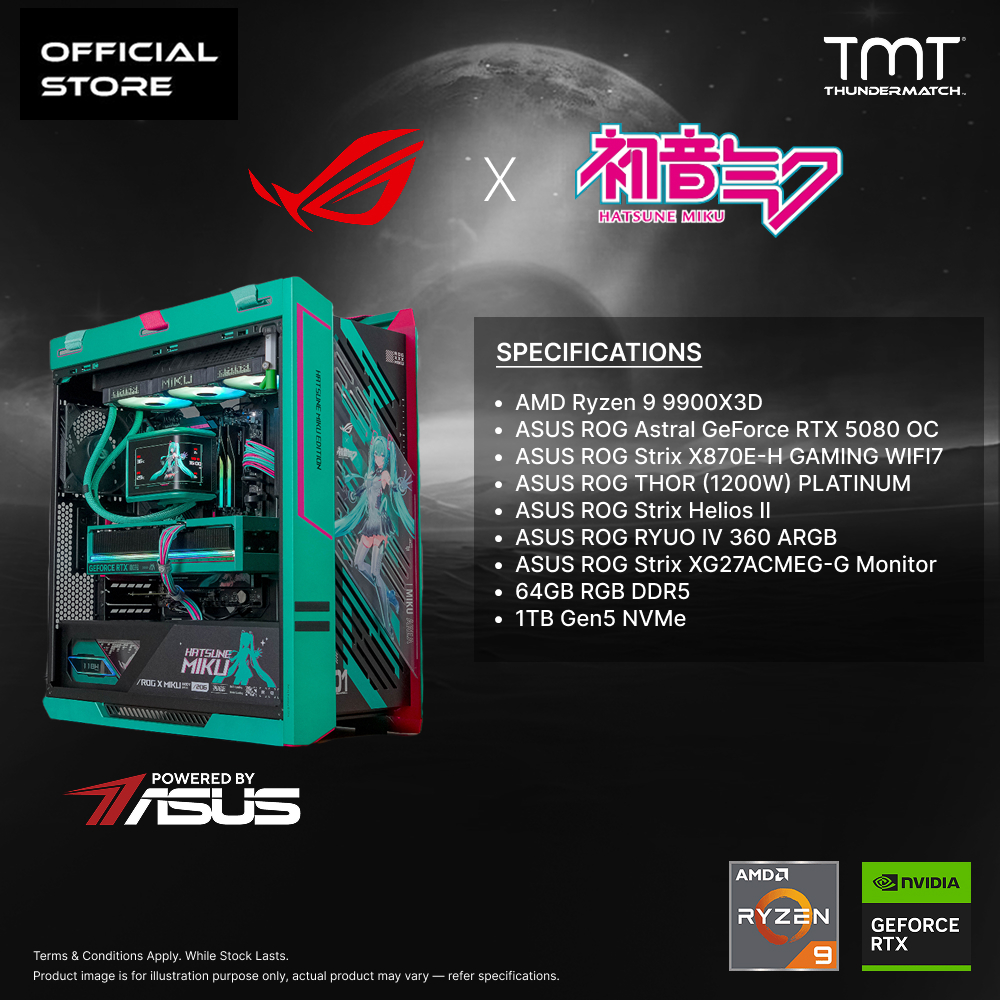 TMT ASUS ROG x Hatsune Miku Edition Gaming Desktop PC Build Package ...