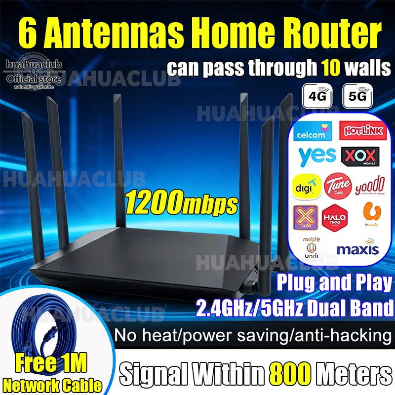【5 Year Warranty】1200Mbps Wifi Modem 4G/5G Wireless Router Router WiFi ...