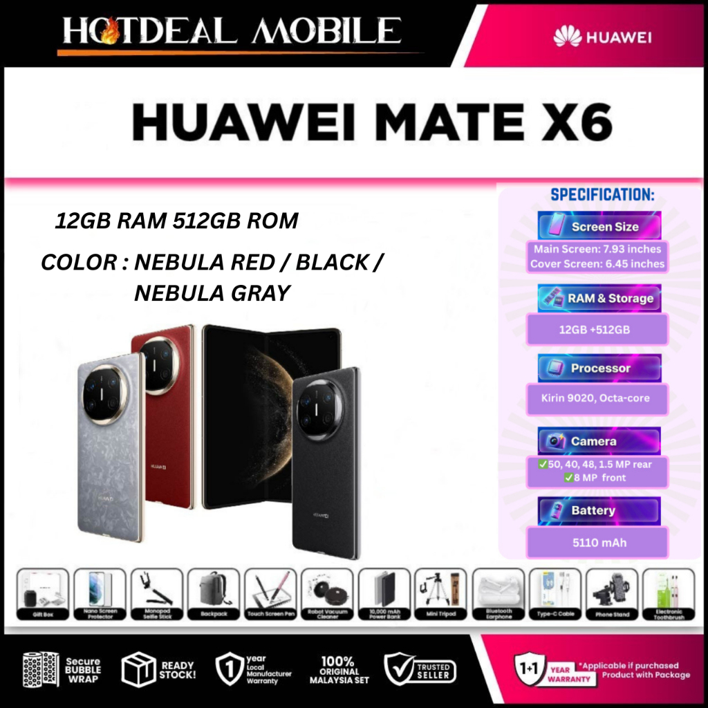 HUAWEI Mate X6 [12GB RAM 512GB ROM] - Original HUAWEI Malaysia