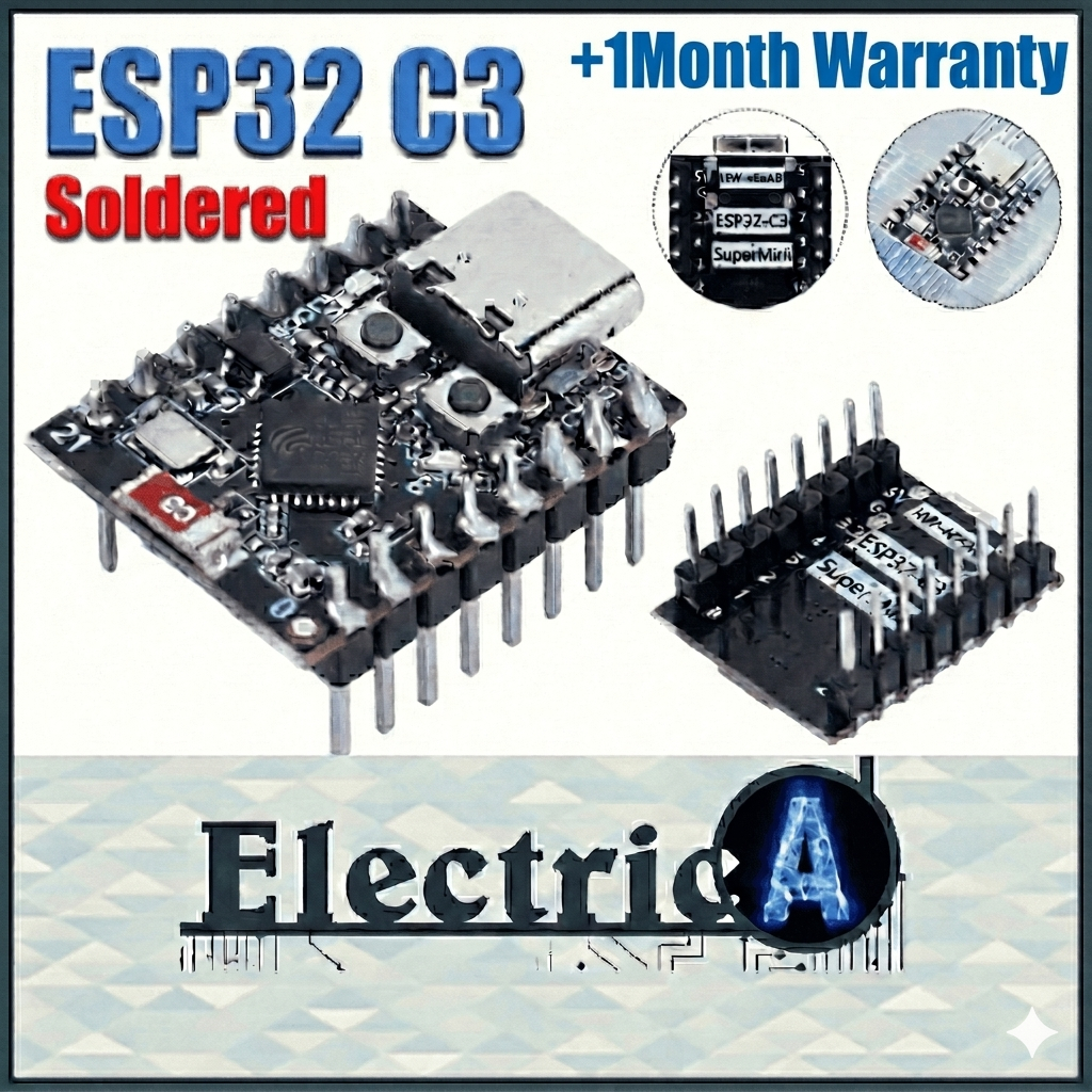 (Soldered +1Month Warranty) ESP32-C3 ESP32 Super Mini Ultra Small Size  RISC-V Low Power Consumption [ElectricA]