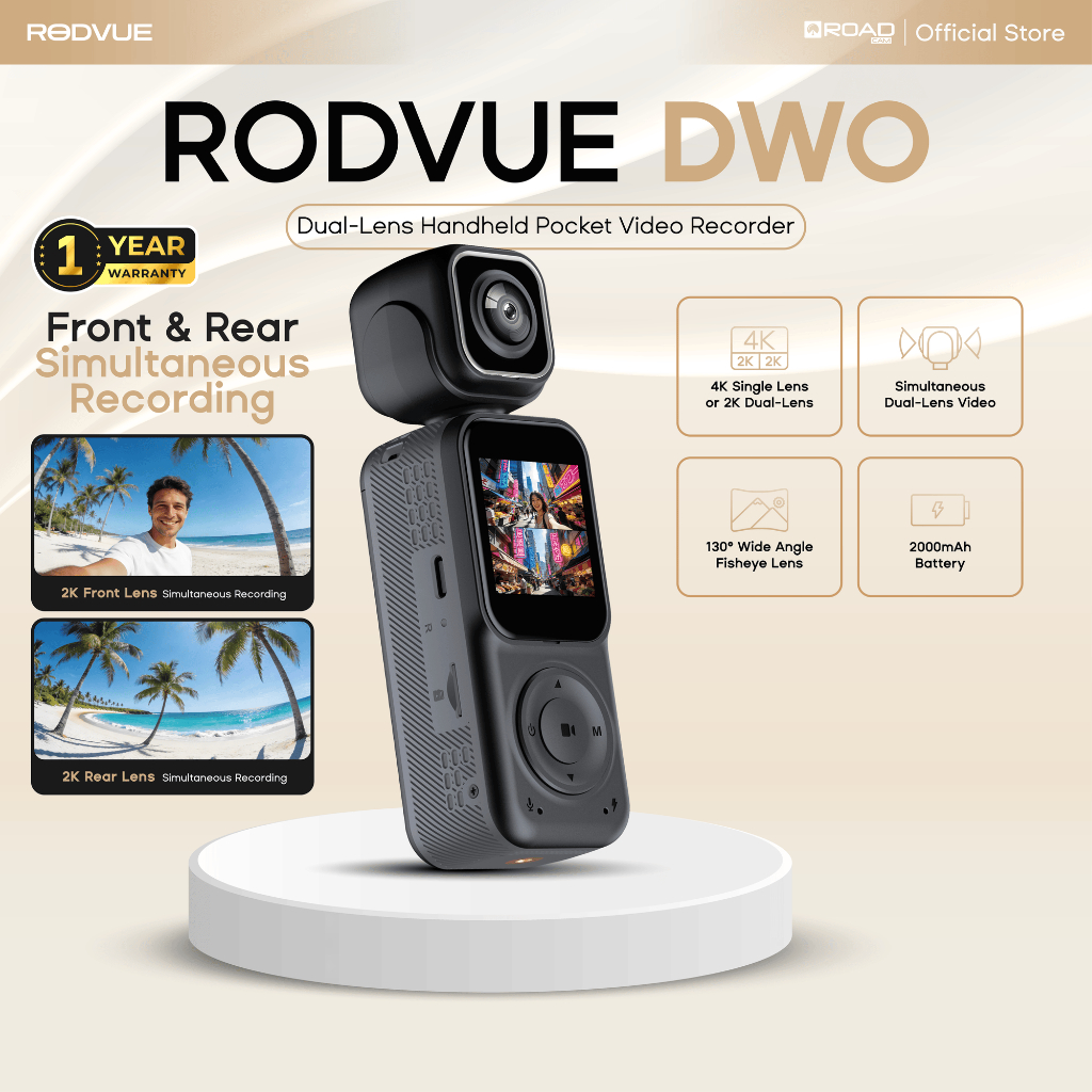 [Free 32GB] RODVUE DWO by ROADCAM | Dual-View Pocket Camera | 4K / Dual ...