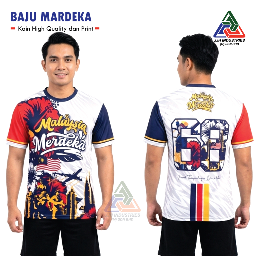 BAJU T-SHIRT MERDEKA KE 68th !!! Patriotic design roundneck 2025 baru ...