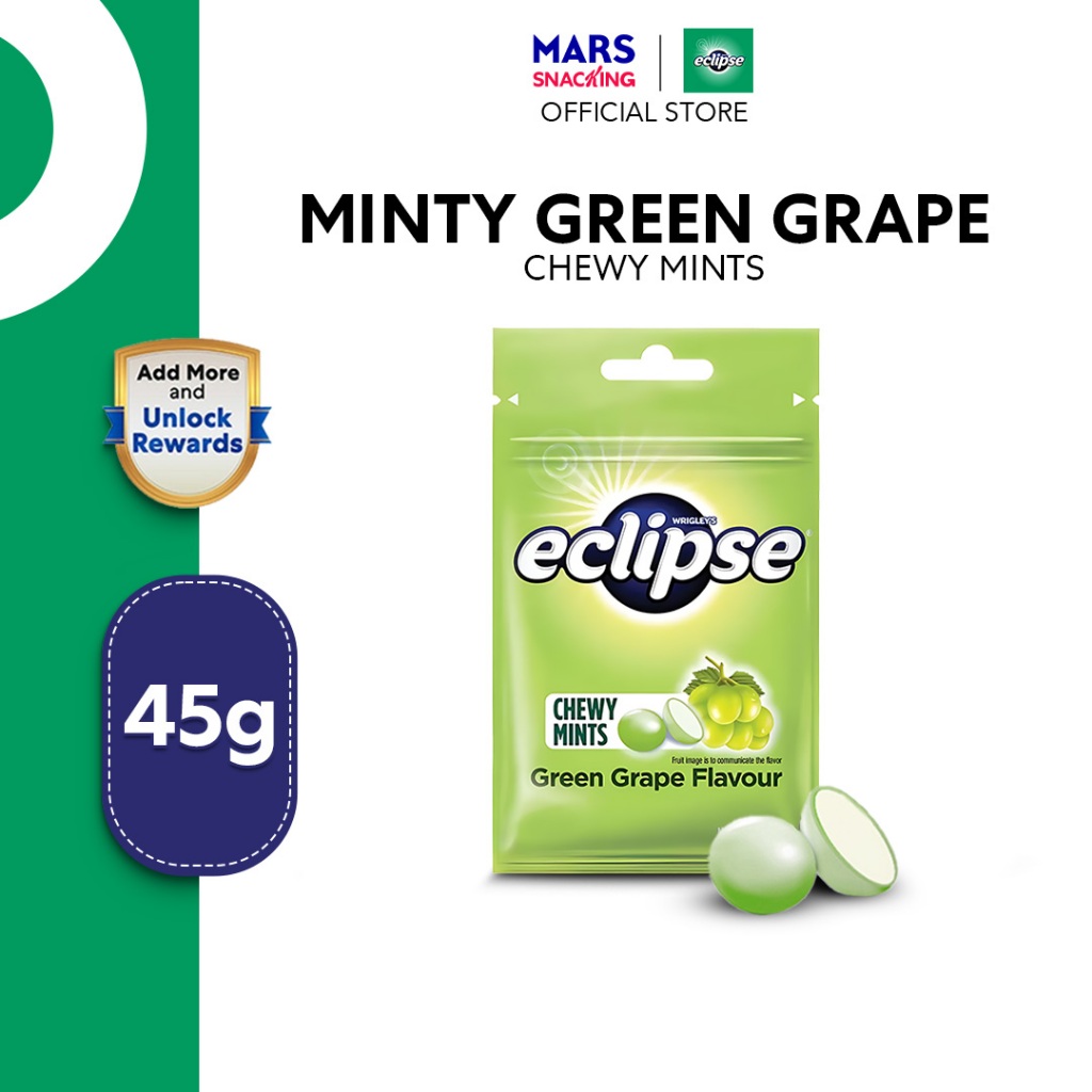 Eclipse Chewy Mints Green Grape Bag 45g Chewy Candy / Fruity | Shopee ...