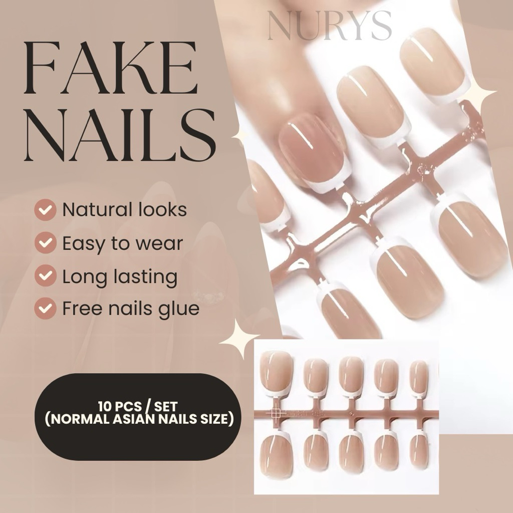 FAKE NAILS - NATURAL LOOKS SPECIFICALLY FOR BRIDE | Shopee Malaysia