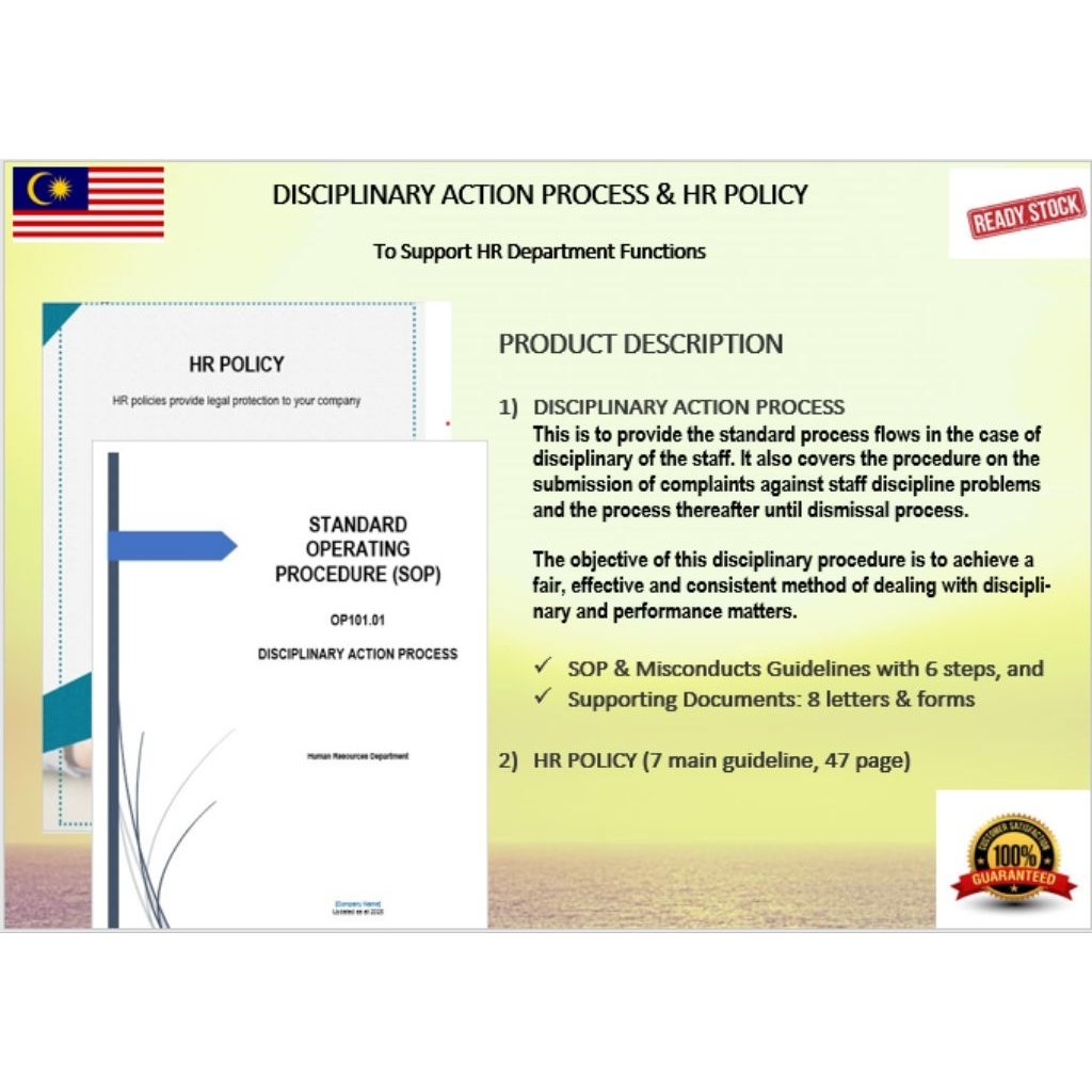 DISCIPLINARY ACTION [2026] & HR POLICY 💥7 MAIN GUIDELINE, 47 PAGES💥 SOP ...