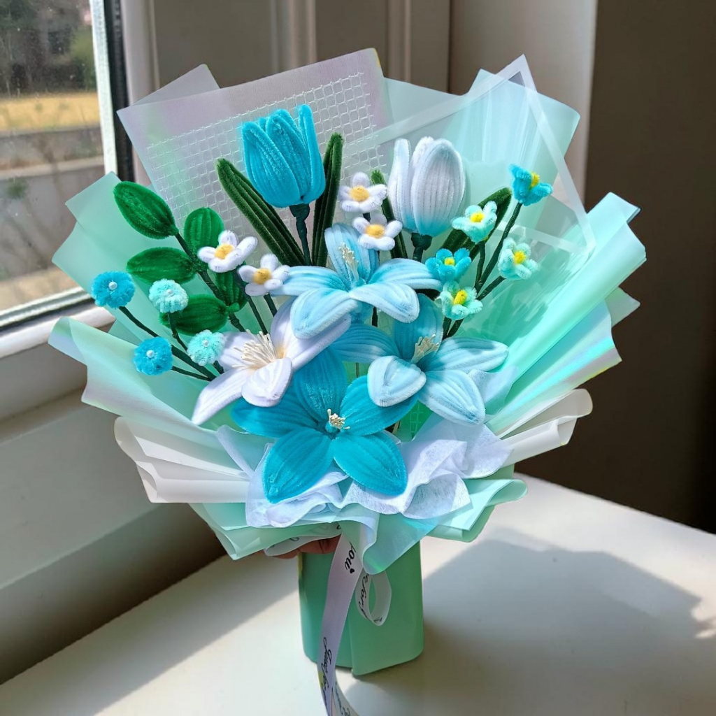 graduation convocation bouquet flower gift kawat bulu chenille stem ...