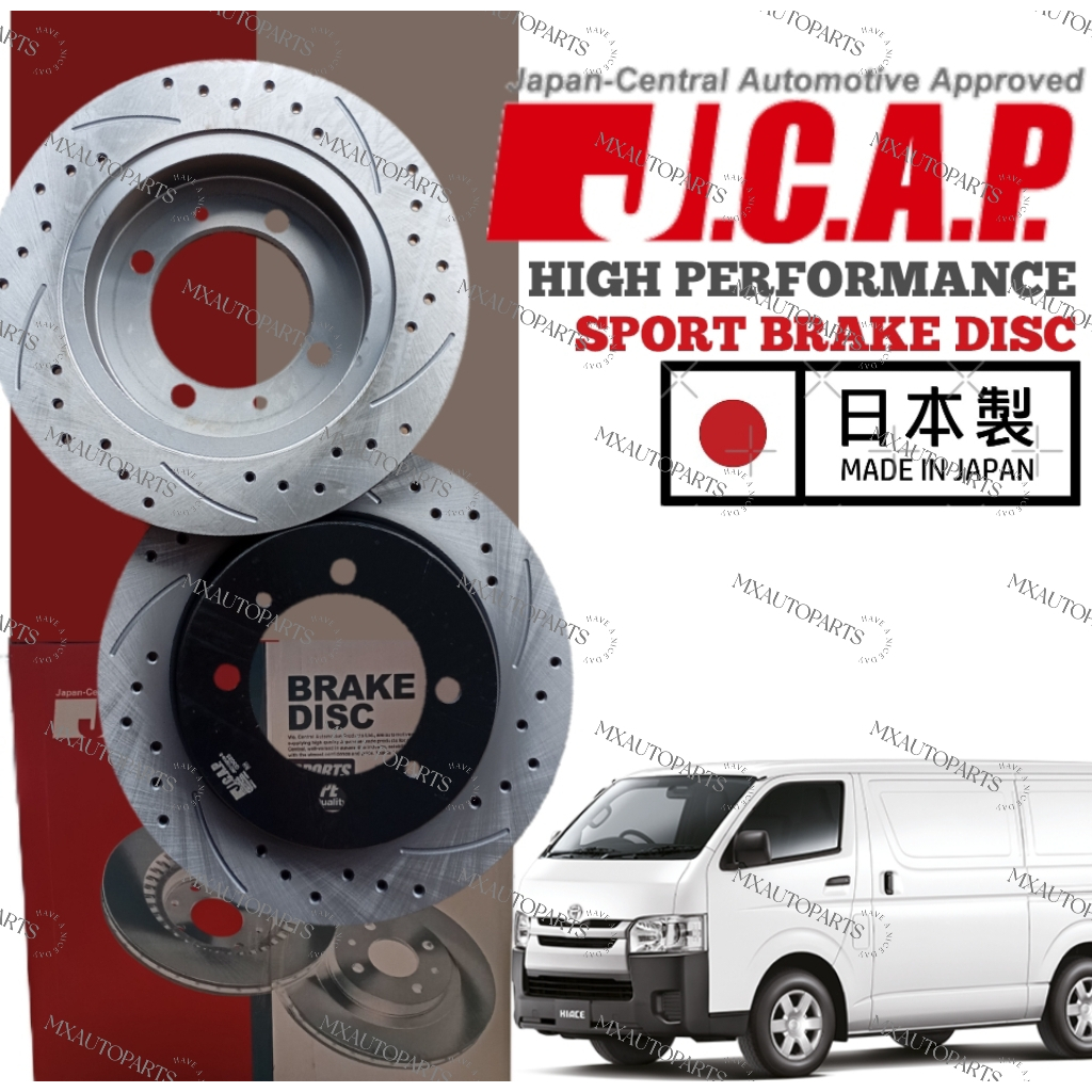 JCAP JAPAN TOYOTA HIACE KDH200 KDH201 KDH223 VAN DRILLED SLOTTED SPORT ...