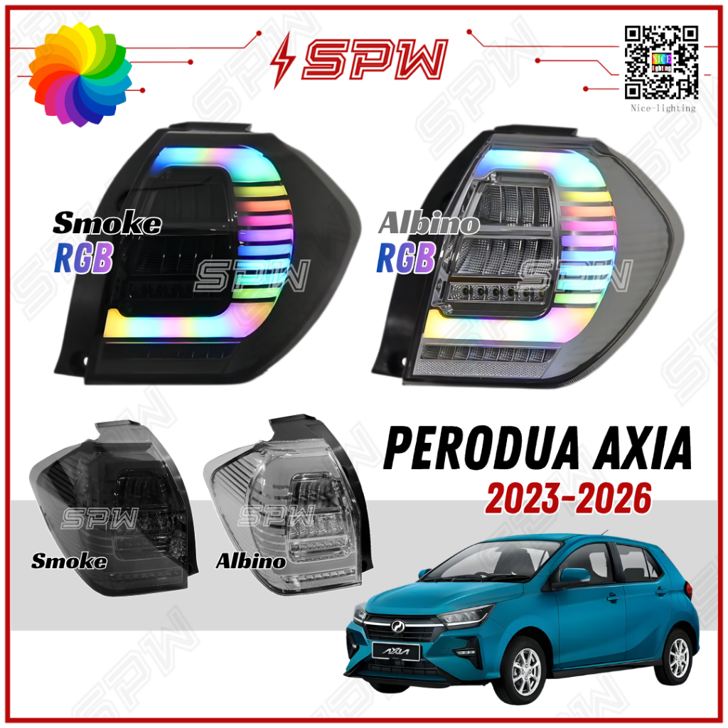 Perodua Axia FL (2023-2026) RGB Rainbow Tail Lamp Tail Light Dynamic ...