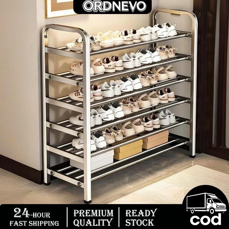 Stainless Steel Shoe Rack Rak Kasut Besi Shoe Cabinet Multi-Layer Shoe ...