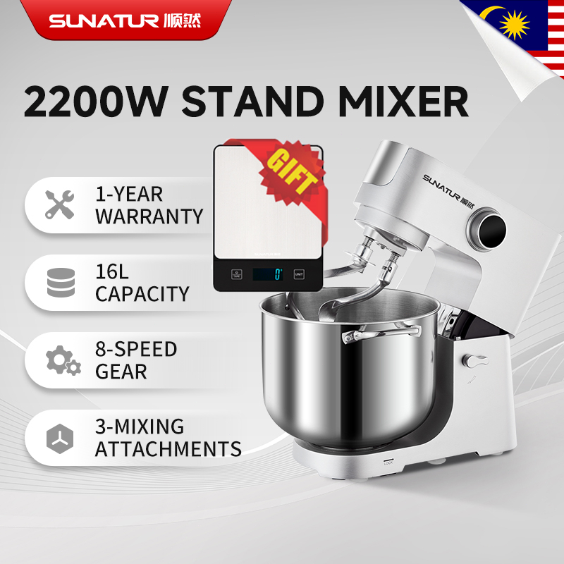 SUNATUR Commercial Stand Mixer 2200W/16L Professional Heavy Duty