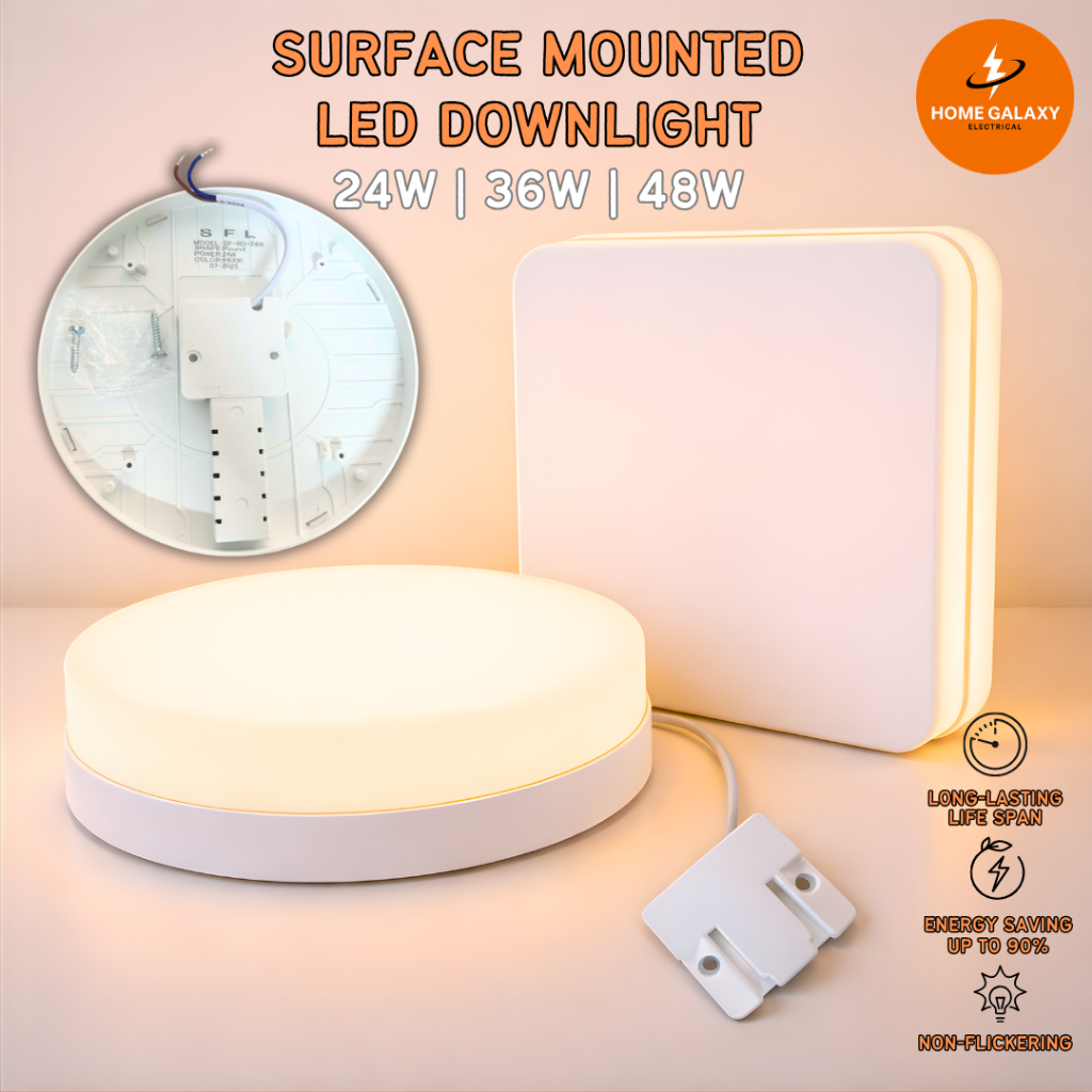 LED Downlight Permukaan Plug In Round/Square LED Surface Downlight 24W ...